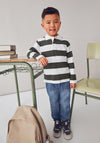 Mayoral Mini Boy Long Sleeve Stripe Polo, Green