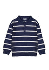 Mayoral Mini Boy Long Sleeve Knit Polo Top, Navy
