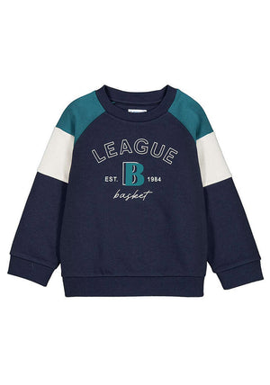 Mayoral Mini Boy League Long Sleeve Sweater, Navy