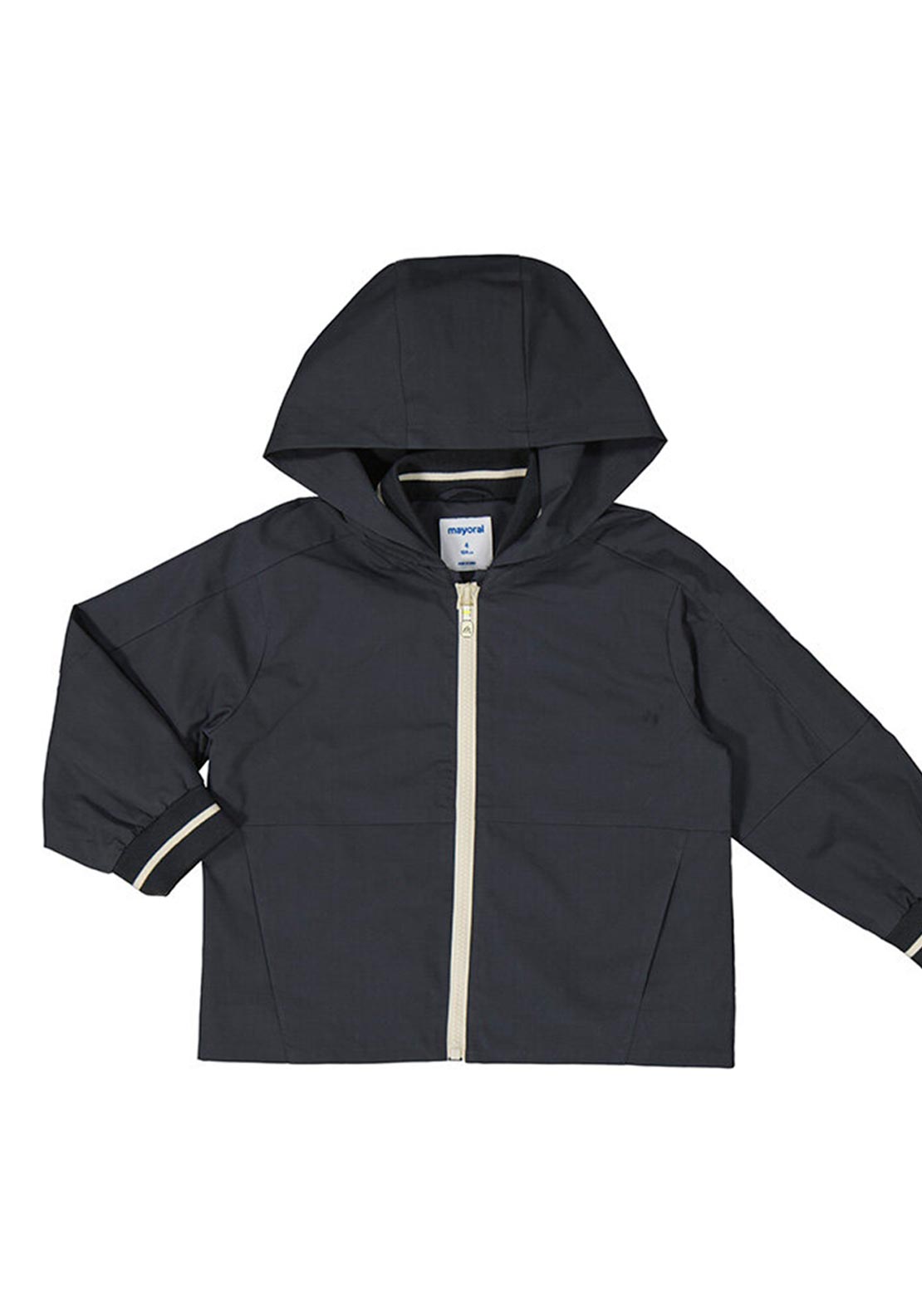 Mayoral Mini Boy Long Sleeve Hooded Windbreaker, Grey