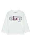 Mayoral Mini Boy Skate Long Sleeve Top, Cream