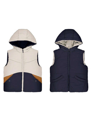 Mayoral Mini Boy Reversible Hooded Gilet, Navy