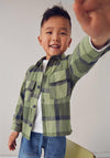 Mayoral Mini Boy Long Sleeve Check Overshirt, Green
