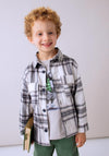 Mayoral Mini Boy Long Sleeve Check Overshirt, Grey