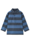 Mayoral Mini Boy Long Sleeve Stripe Polo, Blue