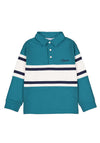 Mayoral Mini Boy Team Long Sleeve Polo, Green
