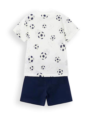 Mayoral Mini Boy Football Tee and Short Set, Navy