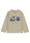 Mayoral Mini Boy Truck Print Long Sleeve Top, Beige