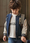 Mayoral Mini Boy Long Sleeve Varsity Jacket, Navy