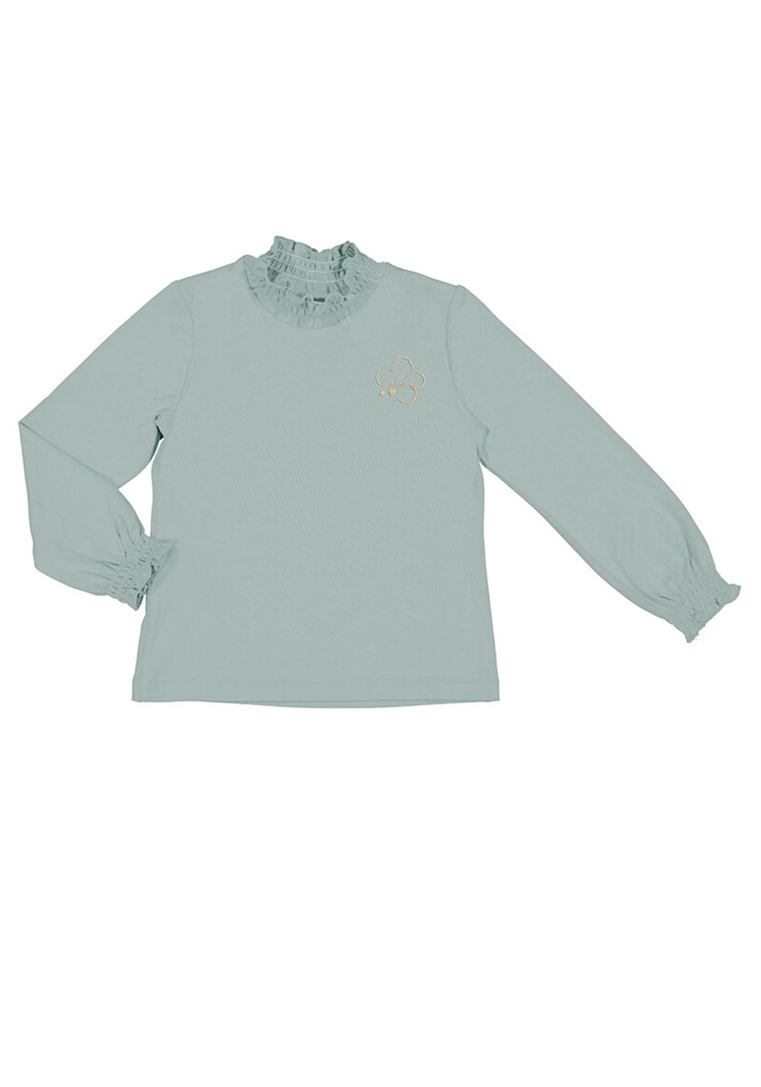 Mayoral Mini Girl Basic Long Sleeve Turtleneck Top, Green