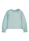 Mayoral Mini Girl Bow Long Sleeve Top, Green