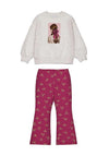 Mayoral Mini Girl Bow Sweater and Flare Set, Pink