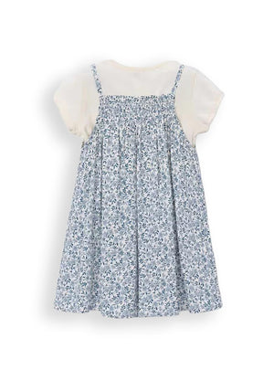 Mayoral Mini Girl Print Combination Dress, Blue