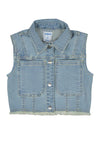 Mayoral Mini Girl Sleeveless Denim Vest, Blue