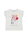 Mayoral Mini Girl Fashion Short Sleeve Tee, White