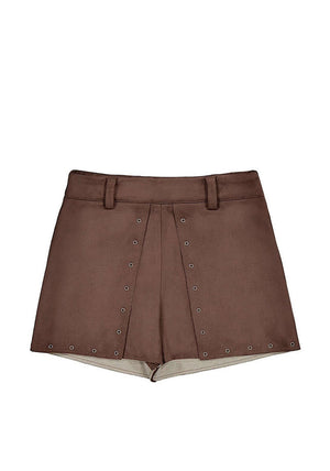 Mayoral Mini Girl Faux Suede Short, Brown