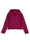 Mayoral Mini Girl Faux Fur Collar Knit Cardigan, Pink