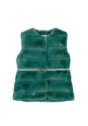 Mayoral Mini Girl Faux Fur Gilet, Green
