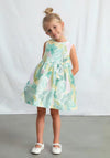 Mayoral Mini Girl Floral Bow Dress, Green Multi