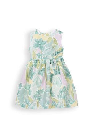 Mayoral Mini Girl Floral Bow Dress, Green Multi