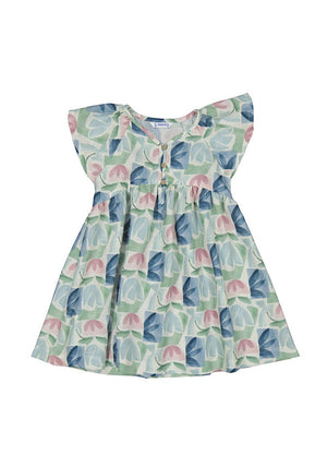 Mayoral Mini Girl Print Short Sleeve Dress, Green