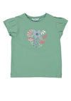Mayoral Mini Girl Floral Heart Short Sleeve Tee, Green