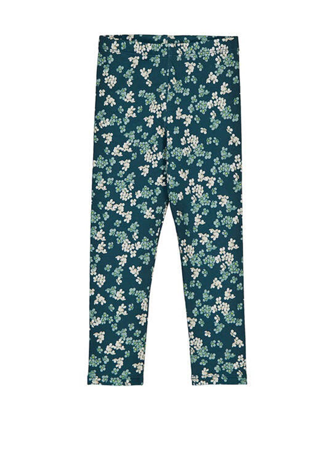 MMayoral Mini Girl Floral Fleece Lined Legging, Green