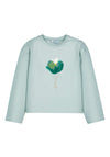Mayoral Mini Girl Floral Print Long Sleeve Top, Green