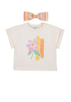 Mayoral Mini Girl Floral Tee and Headband Set, Off White