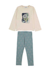 Mayoral Mini Girl Floral Top and Legging Set, Green