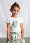 Mayoral Mini Girl Handbag Short Sleeve Tee, White
