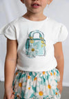 Mayoral Mini Girl Handbag Short Sleeve Tee, White