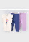 Mayoral Mini Girl Heart Tee and Legging Set, Purple
