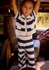 Mayoral Mini Girl Knit Top and Trouser Set, Navy Multi