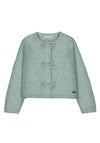 Mayoral Mini Girl Long Sleeve Bow Cardigan, Green