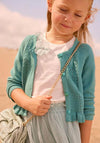Mayoral Mini Girl Knit Long Sleeve Cardigan, Green