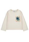 Mayoral Mini Girl Long Sleeve Floral Patch Top, Cream