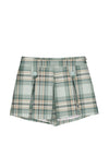 Mayoral Mini Girl Plaid Pleated Short, Green