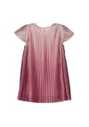 Mayoral Mini Girl Shimmer Pleated Short Sleeve Dress, Pink