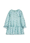 Mayoral Mini Girl Floral Long Sleeve Pleated Dress, Blue