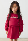 Mayoral Mini Girl Sequin Long Sleeve Sweater Dress, Red