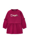 Mayoral Mini Girl Sequin Long Sleeve Sweater Dress, Red