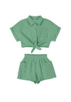 Mayoral Mini Girl Shirt and Short Set, Green