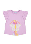Mayoral Mini Girl Print Short Sleeve Tee, Lilac