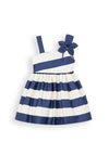 Mayoral Mini Girl Asymmetrical Stripe Dress, Navy