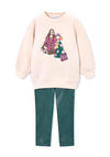 Mayoral Mini Girl Print Sweater and Legging Set, Green