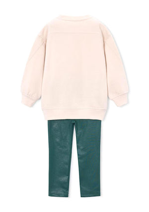 Mayoral Mini Girl Print Sweater and Legging Set, Green