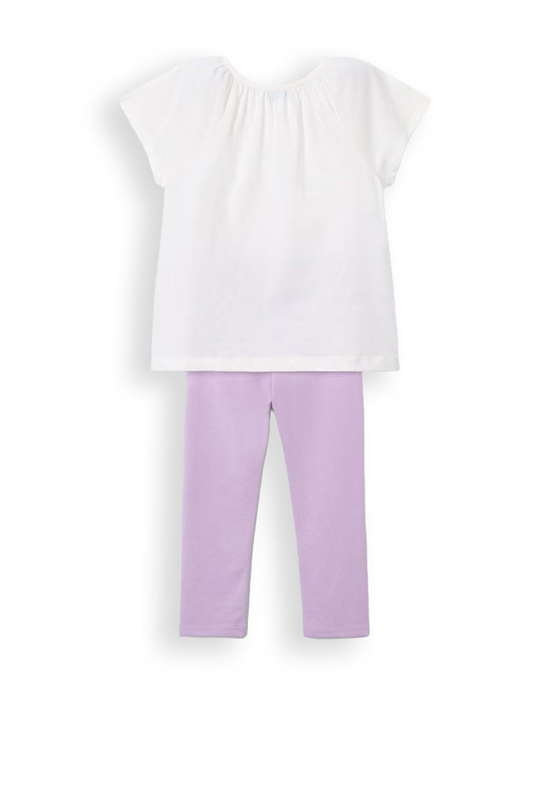 Mayoral Mini Girl Floral Top and Legging Set, Purple