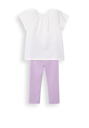 Mayoral Mini Girl Floral Top and Legging Set, Purple