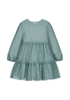 Mayoral Mini Girl Long Sleeve Tulle Dress, Green